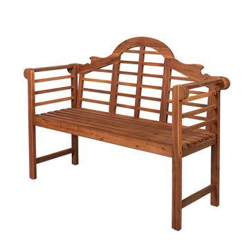 Lutyens Arched 600-Lbs Support Acacia Wood Outdoor Garden Patio Bench - JONATHAN Y